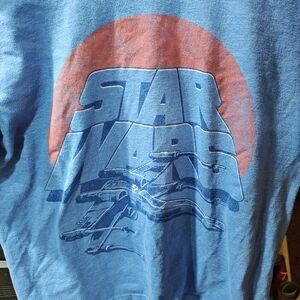 Star Wars Faded Design Blue Graphic Tee Youth Size Medium